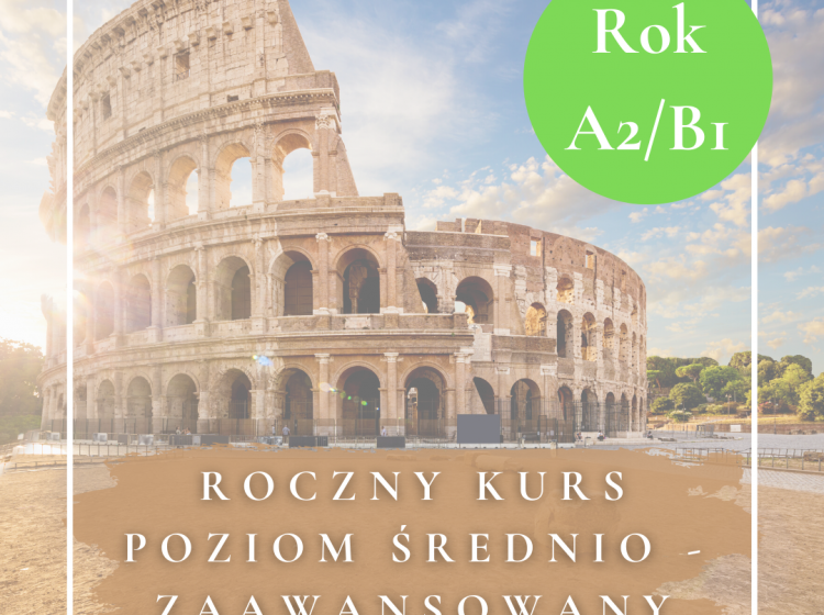 Włoski średniozaawansowany – roczny kurs A1/B2 – 30 spotkań